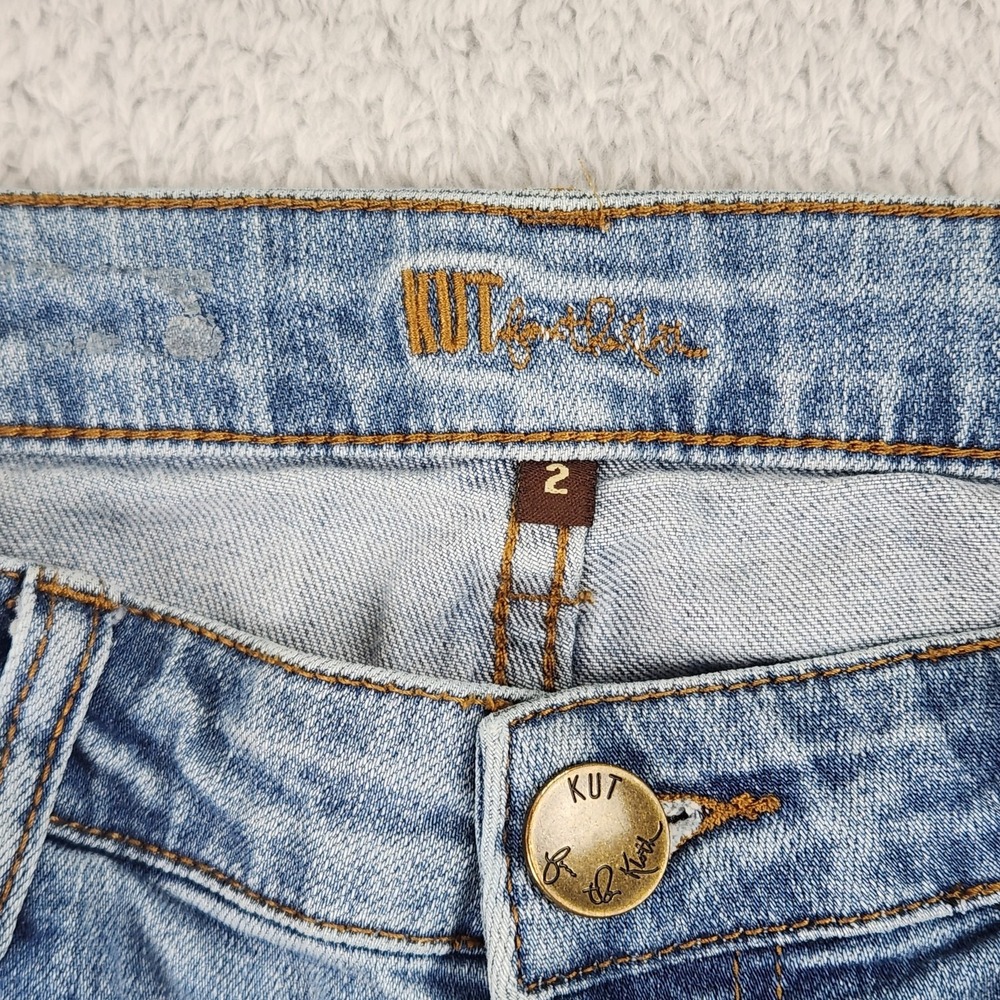 Kut from the Kloth Jeans Womens 2 Blue Distressed Skinny Stretch Denim SP017MD9 - Picture 2 of 16